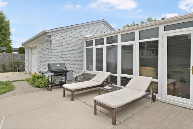 view of patio featuring area for grilling