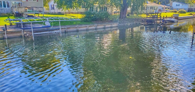 view of water feature featuring a boat dock