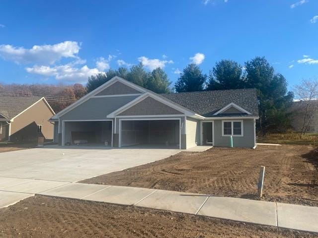 view of front of house with a garage