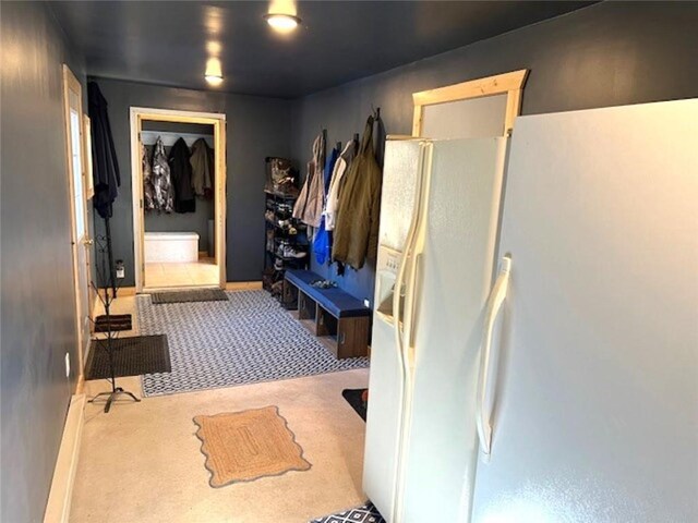 345 Old County D, Shell Lake, WI 54871 - mudroom with baseboards and carpet flooring