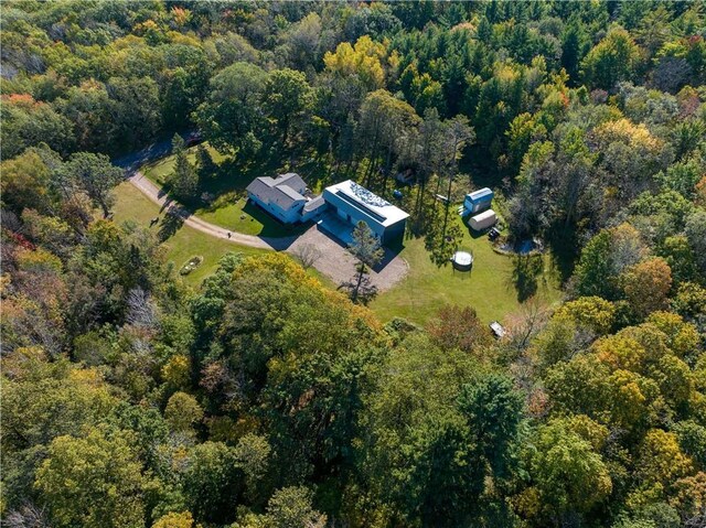 345 Old County D, Shell Lake, WI 54871 - bird's eye view featuring a view of trees