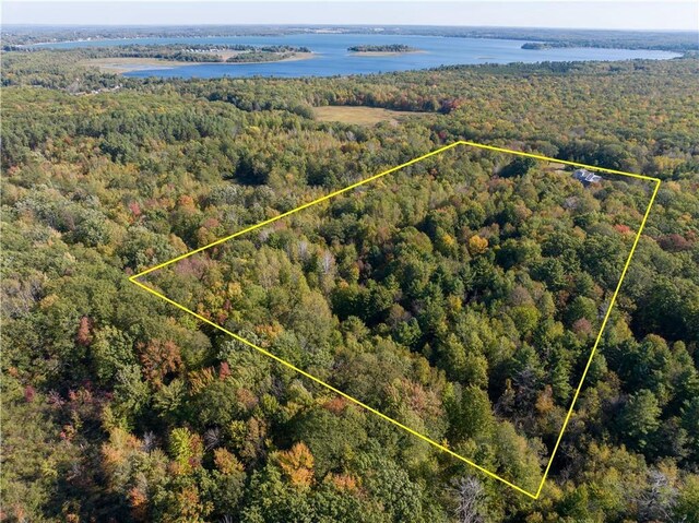 345 Old County D, Shell Lake, WI 54871 - aerial view with a view of trees and a water view