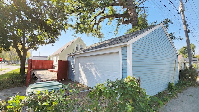 view of garage