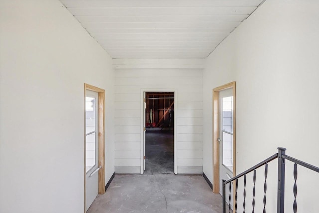 interior space with concrete floors