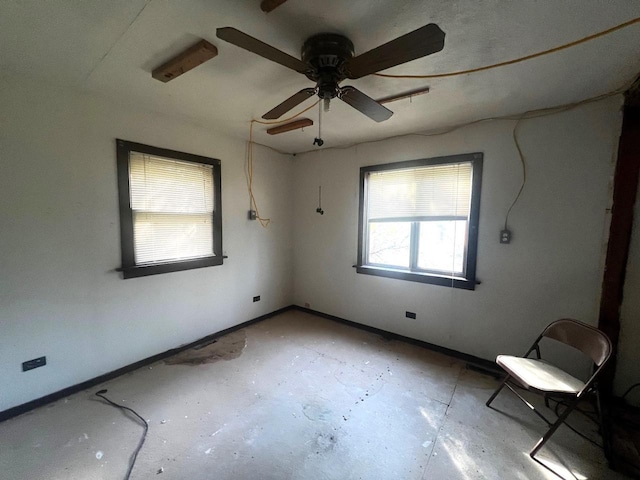 spare room featuring ceiling fan