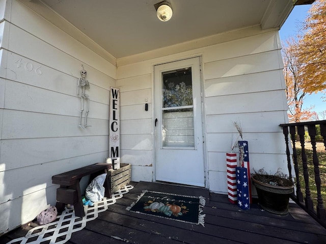 view of doorway to property