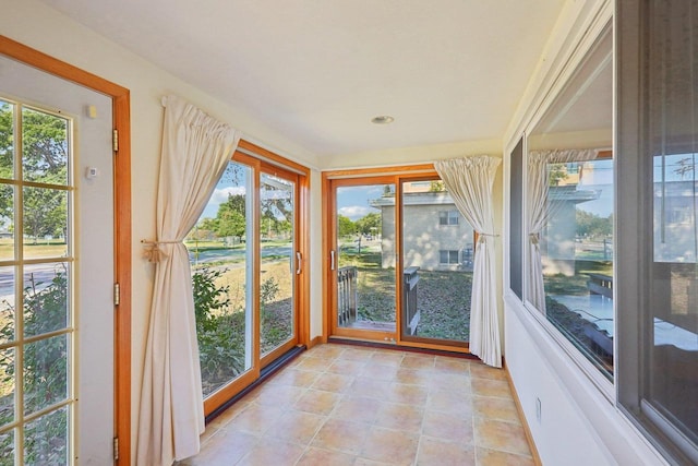 view of unfurnished sunroom