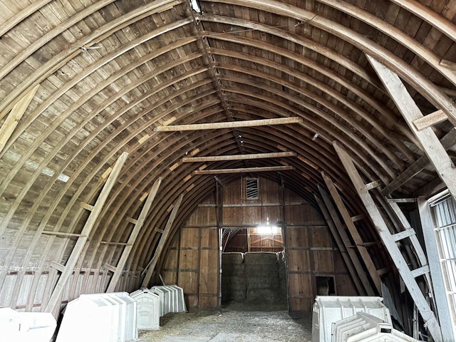 view of unfinished attic