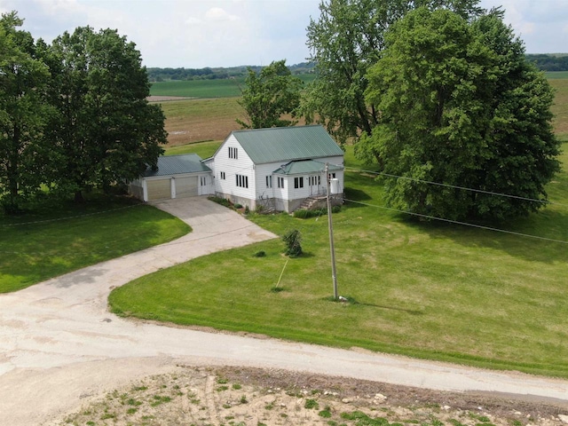 drone / aerial view with a rural view