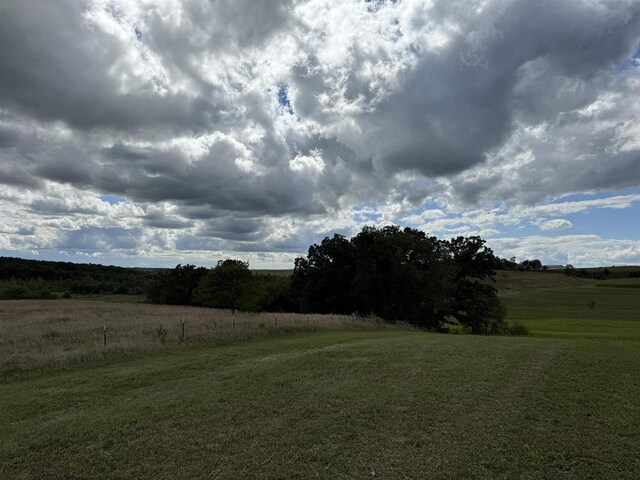 view of yard with a rural view