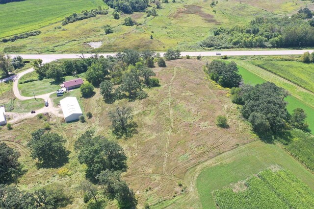 bird's eye view with a rural view