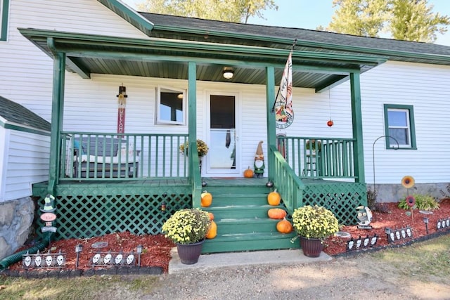 exterior space with covered porch