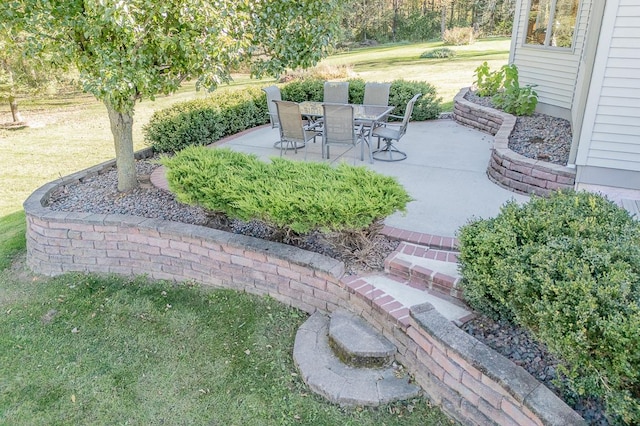 view of yard featuring a patio area