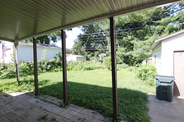 view of yard with a patio area