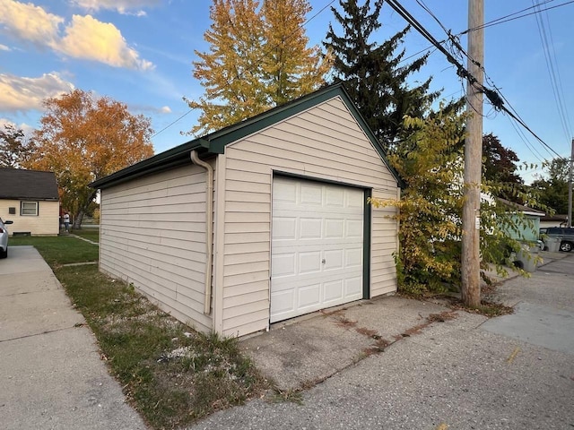 view of garage