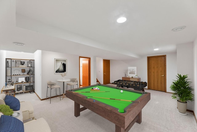 playroom featuring carpet and pool table