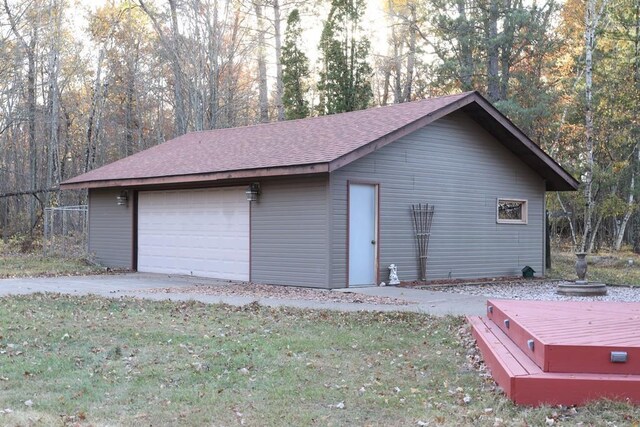 view of garage