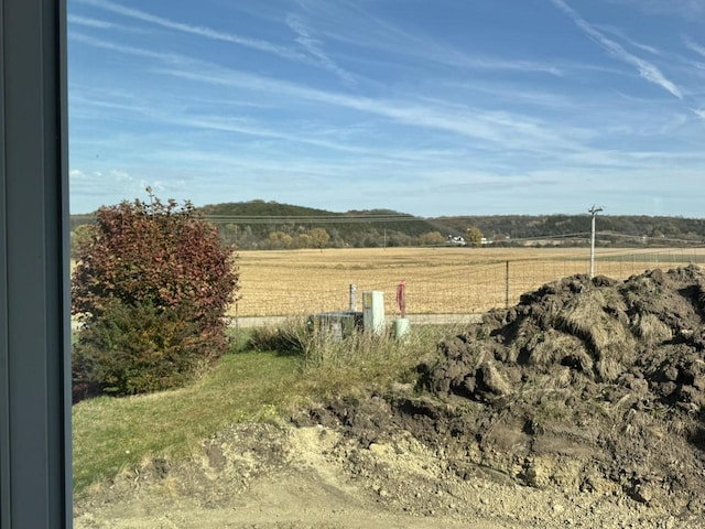 view of yard featuring a rural view