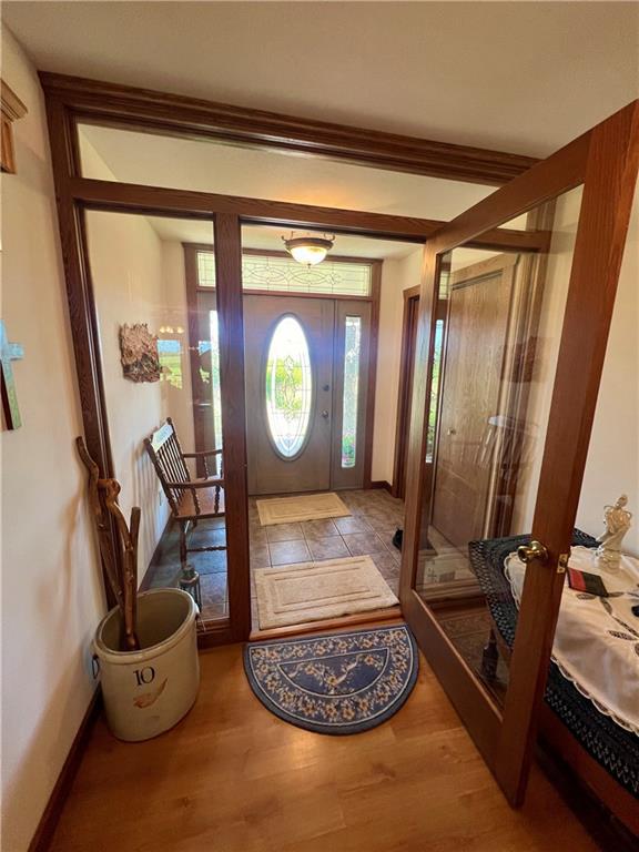 foyer featuring light wood-type flooring