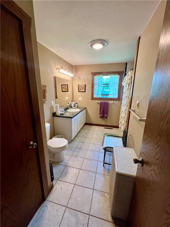 bathroom with vanity and toilet