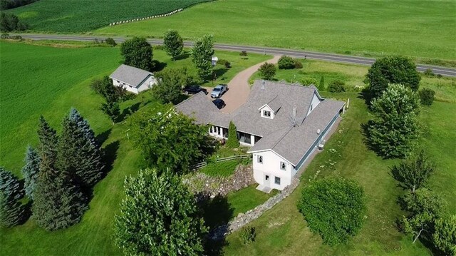 drone / aerial view with a rural view