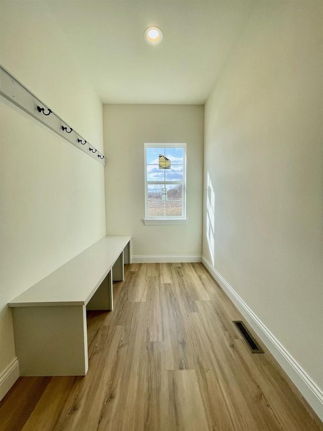 mudroom with light wood-type flooring