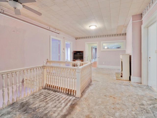 360 1st St, Menasha, WI 54952 - unfurnished living room with carpet and a ceiling fan