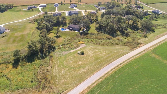 aerial view featuring a rural view