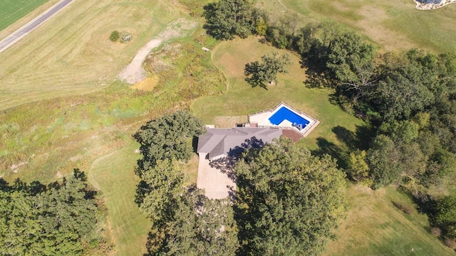 drone / aerial view featuring a rural view