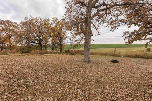 view of yard with a rural view