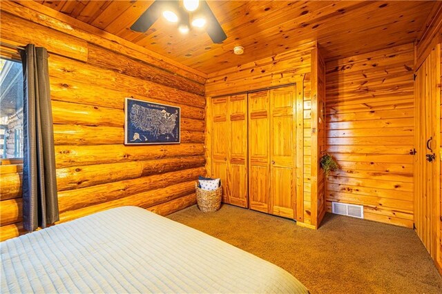 2374 320th St, Clear Lake, WI 54005 - carpeted bedroom featuring a closet, visible vents, and a ceiling fan