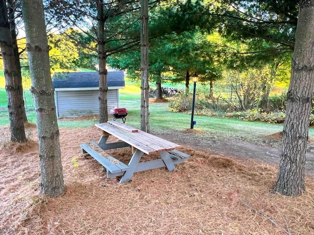 view of property's community featuring a yard