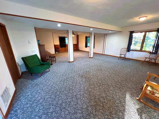 6848 Moonlight Cir, Sun Prairie, WI 53590 - below grade area featuring carpet, baseboards, and recessed lighting