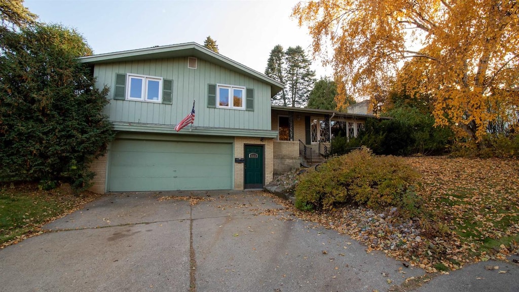 tri-level home featuring a garage