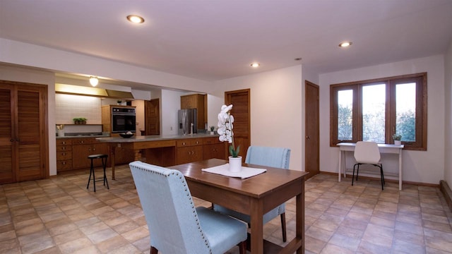 view of dining area