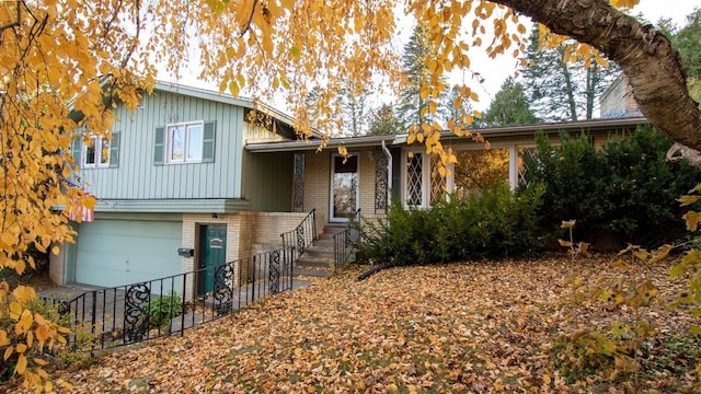 tri-level home featuring a garage