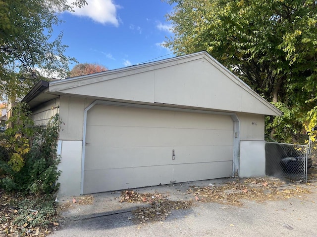 view of garage