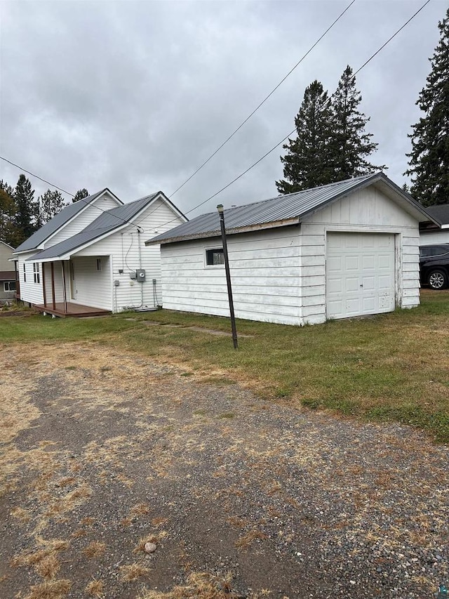 exterior space featuring a garage