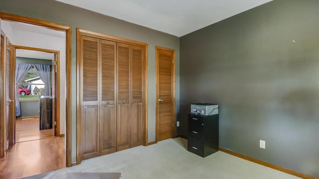 bedroom featuring carpet