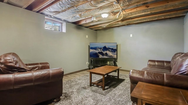 living room featuring hardwood / wood-style floors