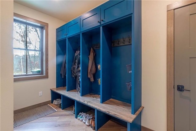 mudroom featuring light hardwood / wood-style floors