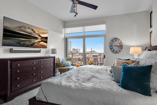 bedroom featuring ceiling fan