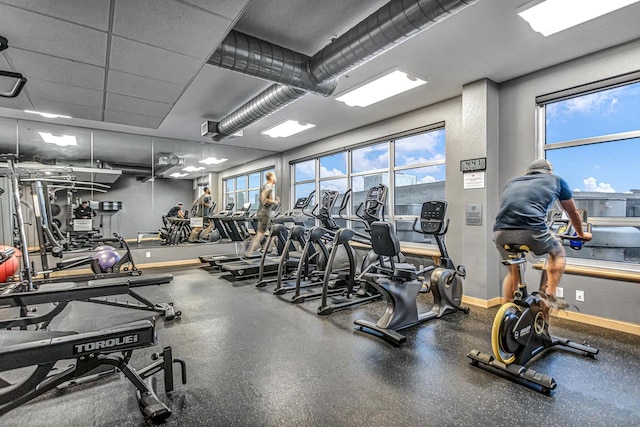 workout area with a wealth of natural light