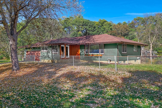 view of single story home