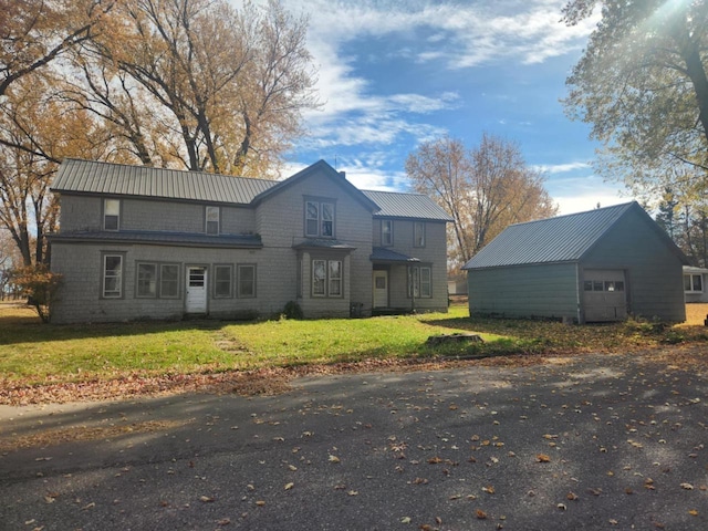 view of property with a front lawn