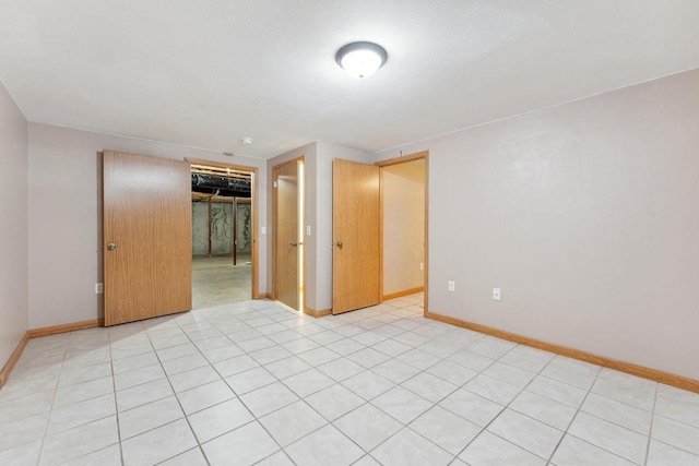 view of tiled spare room