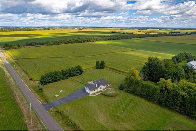 drone / aerial view featuring a rural view