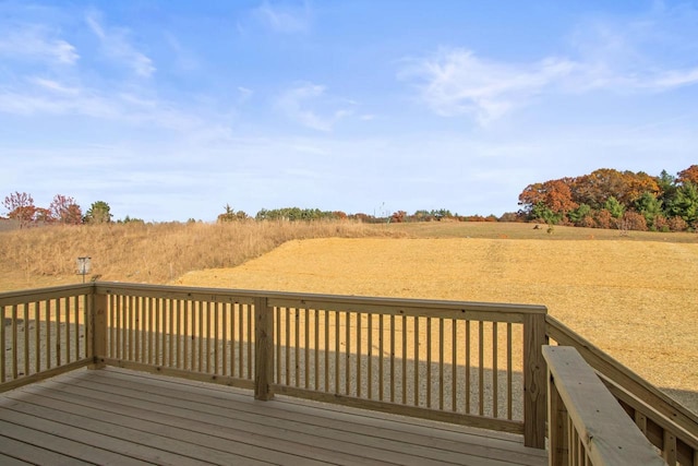 deck with a rural view