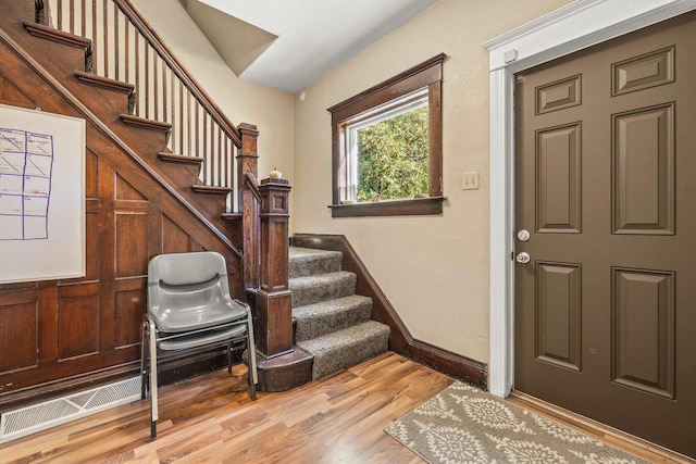 entryway with light wood-type flooring