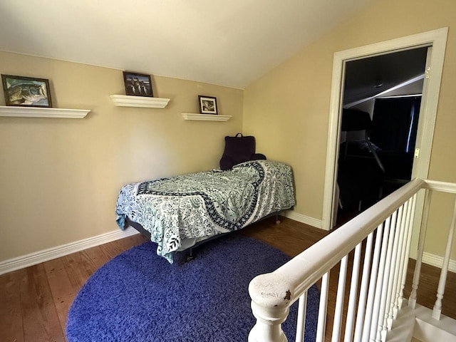 bedroom with hardwood / wood-style floors